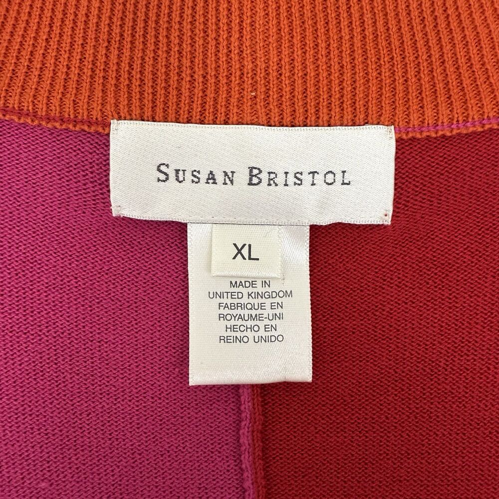 Susan Bristol Sz CL Vintage NWT Full Zip Cotton Cardigan Jacket Sweater Y2K Pink - Picture 2 of 15